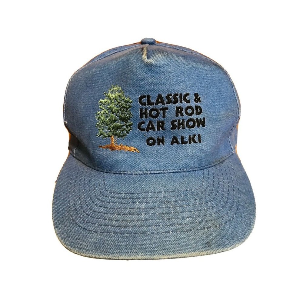 Vintage Classic Hot Rod Car Show on Alki Seattle Washington Show Blue Hat